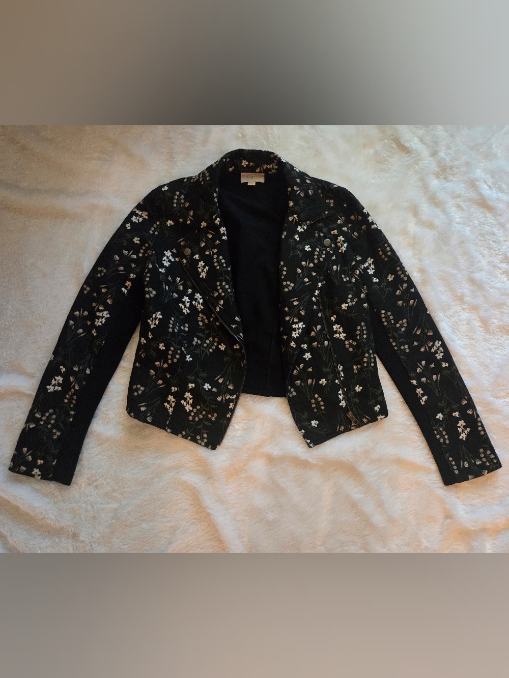 LOFT Floral Blazer in Black & Gold Size 0 P - Like New